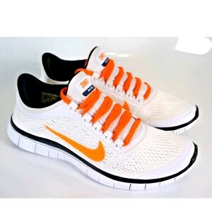 Nike Men's White and Orange Athletic Sneakers